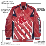 customized boston red sox chevron angles red varsity jacket best selling