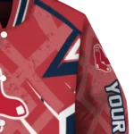 customized boston red sox chevron angles red varsity jacket best selling