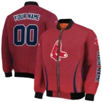 customized boston red sox chevron arrow red bomber jacket best selling