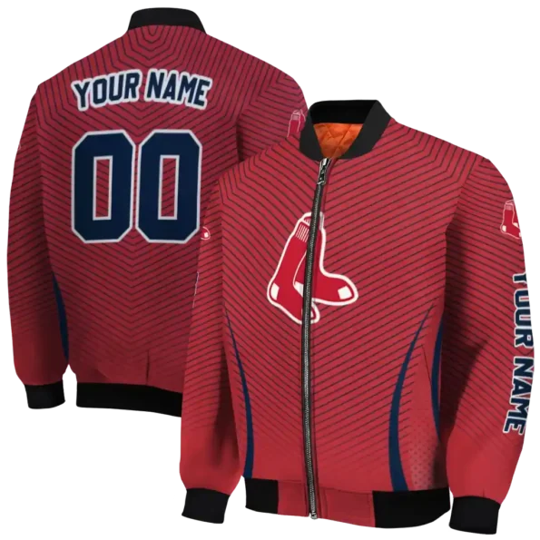 customized boston red sox chevron arrow red bomber jacket fashion forward