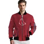customized boston red sox chevron arrow red bomber jacket best selling