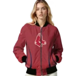 customized boston red sox chevron arrow red bomber jacket best selling