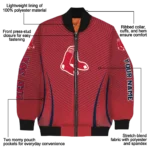 customized boston red sox chevron arrow red bomber jacket best selling
