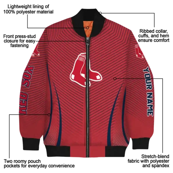 customized boston red sox chevron arrow red bomber jacket new arrival