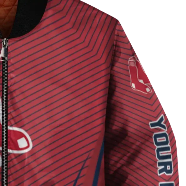 customized boston red sox chevron arrow red bomber jacket premium grade