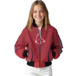 customized boston red sox chevron arrow red bomber jacket best selling