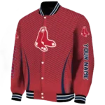 customized boston red sox chevron arrow red varsity jacket best selling