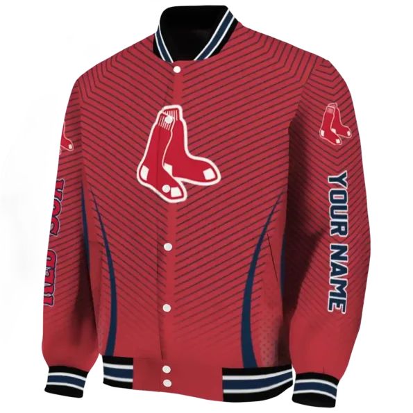 customized boston red sox chevron arrow red varsity jacket best selling