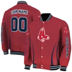 customized boston red sox chevron arrow red varsity jacket best selling