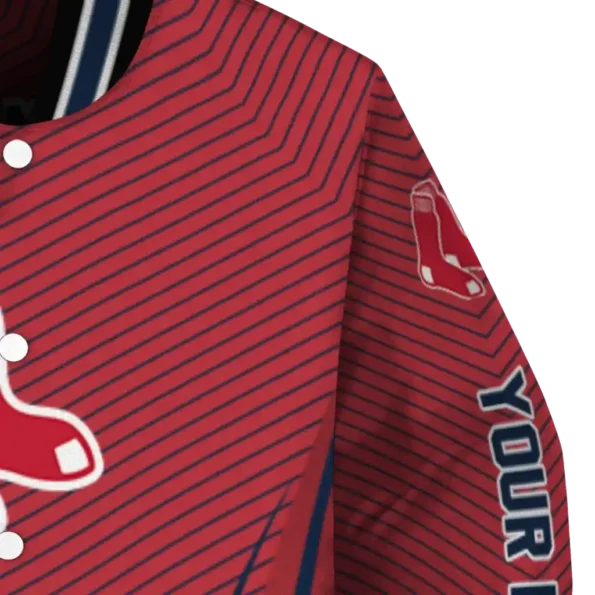 customized boston red sox chevron arrow red varsity jacket premium grade