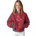 customized boston red sox chevron arrow red varsity jacket best selling