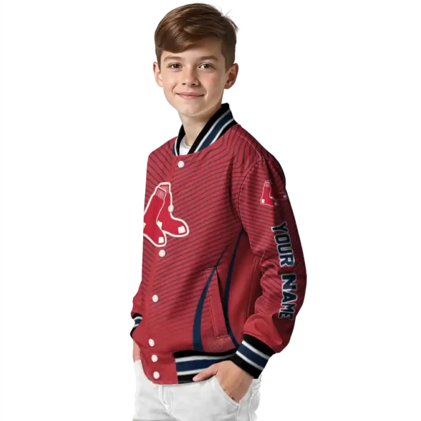 customized boston red sox chevron arrow red varsity jacket trendy
