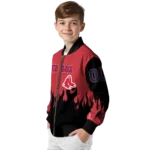 customized boston red sox flame border red black bomber jacket best selling