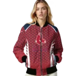 customized boston red sox hexagon grid red bomber jacket best selling