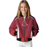 customized boston red sox hexagon grid red bomber jacket best selling