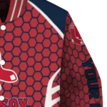 customized boston red sox hexagon grid red varsity jacket best selling