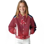 customized boston red sox hexagon grid red varsity jacket best selling