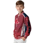 customized boston red sox hexagon grid red varsity jacket best selling