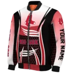 customized boston red sox mesh effect red black bomber jacket best selling