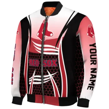 customized boston red sox mesh effect red black bomber jacket best selling