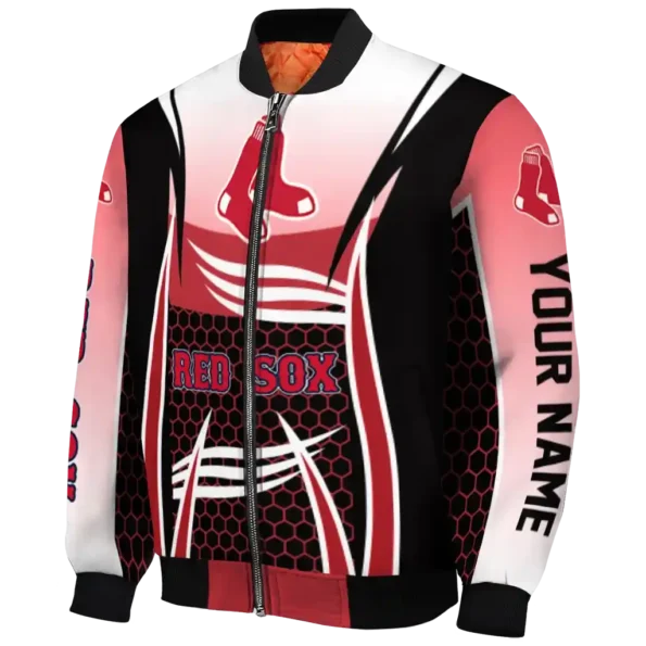 customized boston red sox mesh effect red black bomber jacket best selling