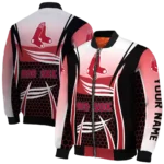 customized boston red sox mesh effect red black bomber jacket best selling