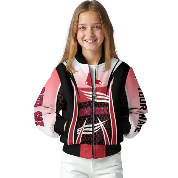 customized boston red sox mesh effect red black bomber jacket top rated