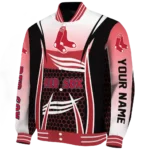 customized boston red sox mesh effect red black varsity jacket best selling
