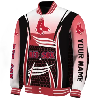 customized boston red sox mesh effect red black varsity jacket best selling