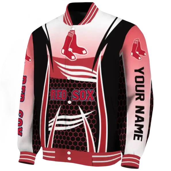 customized boston red sox mesh effect red black varsity jacket best selling
