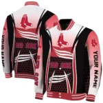 customized boston red sox mesh effect red black varsity jacket best selling