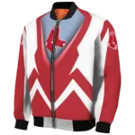 customized boston red sox v stripes red white bomber jacket best selling
