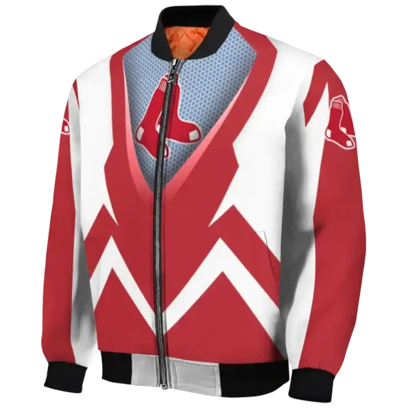 customized boston red sox v stripes red white bomber jacket best selling