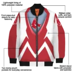 customized boston red sox v stripes red white bomber jacket best selling