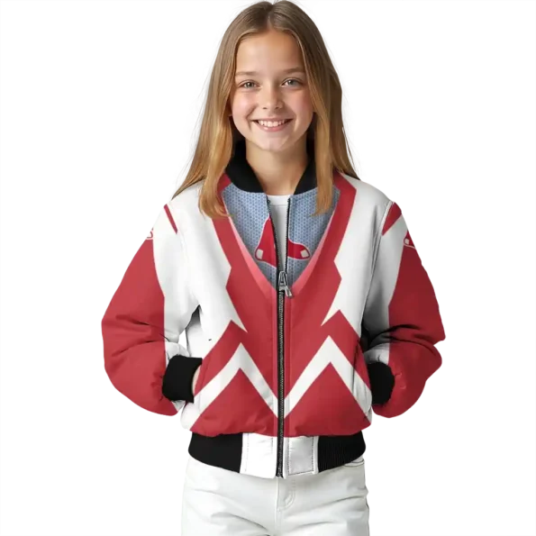 customized boston red sox v stripes red white bomber jacket top rated
