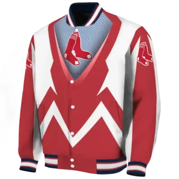 customized boston red sox v stripes red white varsity jacket best selling