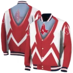 customized boston red sox v stripes red white varsity jacket best selling