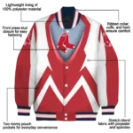 customized boston red sox v stripes red white varsity jacket best selling