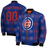 customized chicago cubs bolt stripe blue bomber jacket best selling