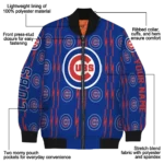 customized chicago cubs bolt stripe blue bomber jacket best selling