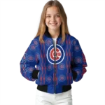 customized chicago cubs bolt stripe blue bomber jacket best selling