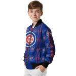 customized chicago cubs bolt stripe blue bomber jacket best selling