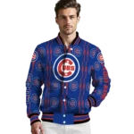 customized chicago cubs bolt stripe blue varsity jacket best selling