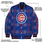 customized chicago cubs bolt stripe blue varsity jacket best selling