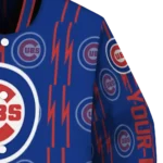 customized chicago cubs bolt stripe blue varsity jacket best selling