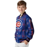 customized chicago cubs bolt stripe blue varsity jacket best selling