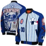 customized chicago cubs eagle baseball blue white bomber jacket best selling