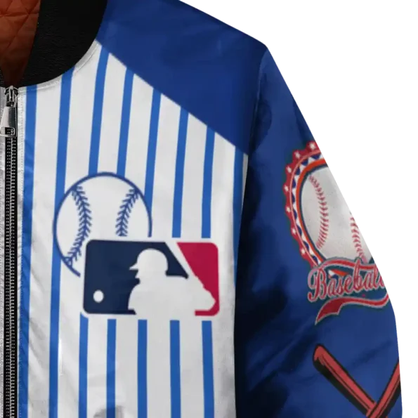 customized chicago cubs eagle baseball blue white bomber jacket premium grade