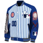 customized chicago cubs eagle baseball blue white varsity jacket best selling