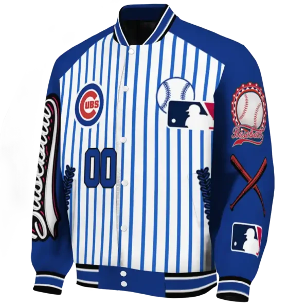 customized chicago cubs eagle baseball blue white varsity jacket best selling